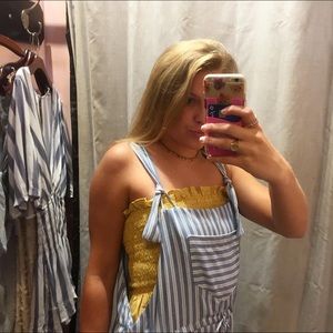 BRAND NEW Blue and White Striped Jumpsuit